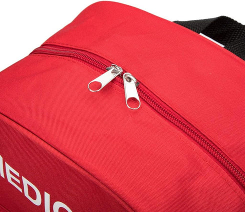 Jipemtra Backpack 3) Red Emergency First Aid Bag Empty Medical Treatment First Responder Trauma Bags (Red