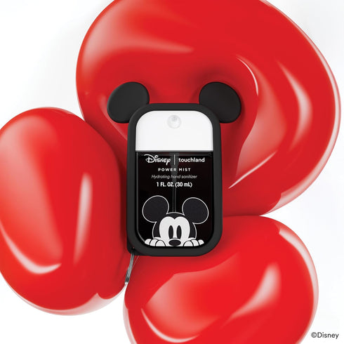 Set, Disney & Touchland Hand Sanitizer and Mickey Mouse Case Scented & Stylish Bundle, Travel Size, Dye Free Hydrating