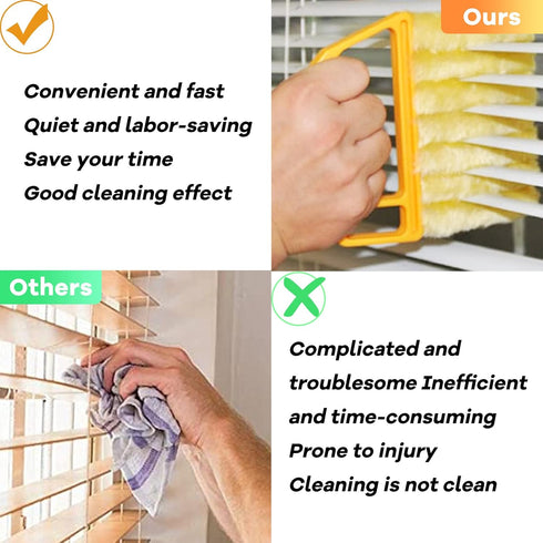AOCEAN 4 Pcs Blind Cleaner Duster Tool, 7-Finger Handheld Mini Duster Brush for Window and Air Conditioner