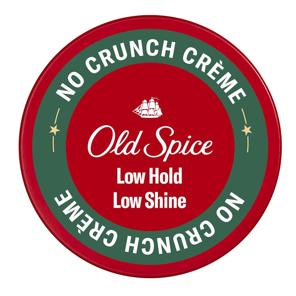 Old Spice No Crunch Crème - Hair Styling Crème for Men, Low Hold, Low Shine, 2.22 Oz