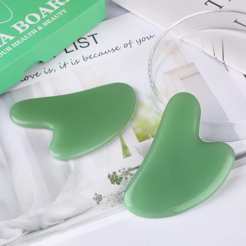 rosenice Gua Sha Facial Tools, Jade Stone Manual Massage Sticks for Jawline Sculpting and Puffiness