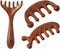 Trinkrittey 3 Pcs Wooden Head Scalp Massager Comb Hair Gua Sha Comb Wooden