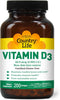 Country Life Vitamin D3 2500 IU Soft Gels, 200 Count