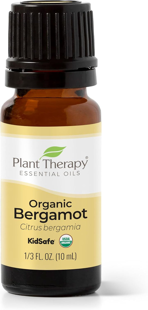 Plant Therapy Organic Bergamot Essential Oil, 10 mL (1/3 oz), 100% Pure, Undiluted, Therapeutic Grade