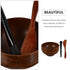 Wood Face Mask Mixing Bowl Set for Ladies, DIY Vintage Facial Skincare Clay Mixing Kit with Mask Spoon and Spatula Brush