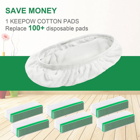 KEEPOW 8 Pack Reusable Wet Pads Compatible with Swiffer Sweeper Mop, Washable Microfiber Cloth Refills for Hardwood