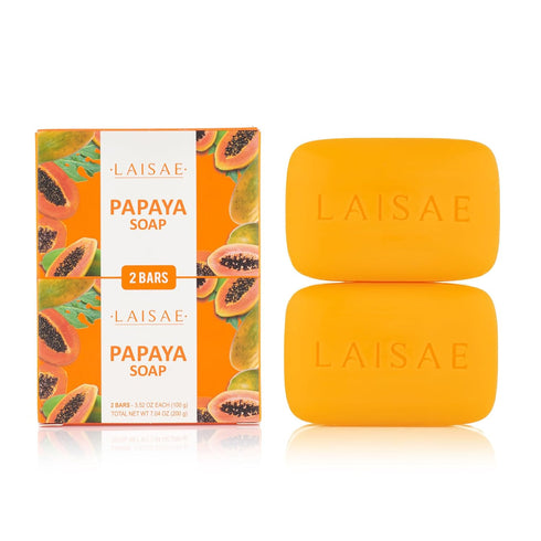 Papaya Exfoliating Soap, Hydrating Face Moisturizer with Niacinamide, Shea Butter, Aloe Vera - Sensitive Skin Soap,