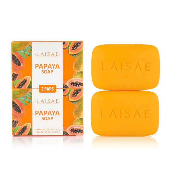 Papaya Exfoliating Soap, Hydrating Face Moisturizer with Niacinamide, Shea Butter, Aloe Vera - Sensitive Skin Soap,