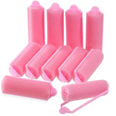 Zhehao 36 Pcs Small Pink Foam Hair Rollers for Heatless Curls, Flexible Sleeping Hairdressing Curler (0.79 x 2.76 Inch)
