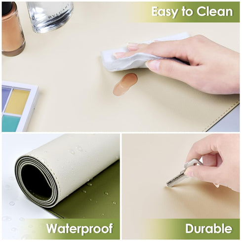 Makeup Mat for Vanity, Dual-Sided Vanity Desk Mat, Easy to Clean Waterproof and Oilproof Vanity Makeup Pads