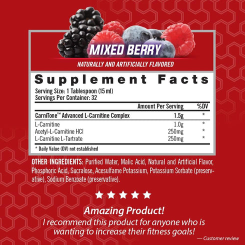 iSatori L-Carnitine LS3 1500, Liquid L-Carnitine, Stimulant Free Energy, Mixed Berry