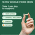 Yuve 100% Vegan Whole Food Iron Supplement 18mg – Non-Constipating, Gentle on Stomach, Energy Support, 60 Capsules