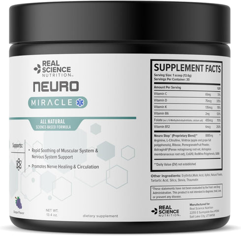 Offers Neuropathy Miracle, Natural Powder Supplement for Improved Circulation and Relief