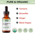 USDA Organic Liquid Turmeric, Boswellia & Ginger with Black Pepper - 60 Servings for Joint, Muscle, Heart Support