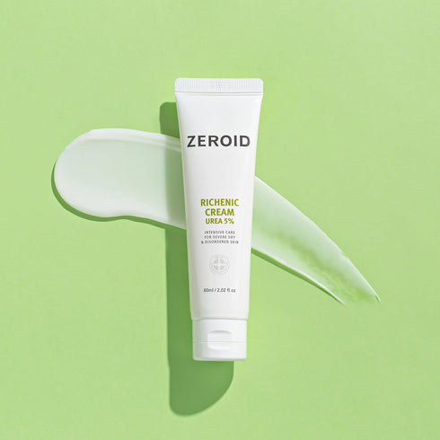 ZEROID Richenic Cream with Urea 5% - Intensive Skin Care for Dry Skin, Korean Face Moisturizer, 2 fl oz