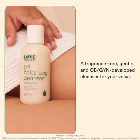 Love Wellness Feminine Wash for Women, pH Balancing Cleanser, Fragrance-Free, 5 Fl Oz
