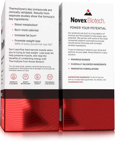 Novex Biotech ThermoDyne - Thermogenic Fat Burner Pills for Appetite Suppression, Metabolism Boost, Energy, and Focus -