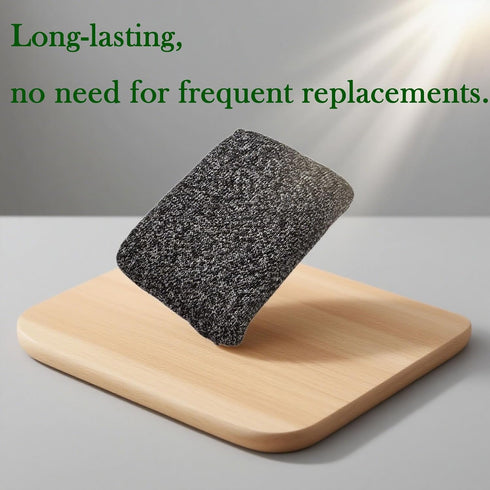 YVYAVGE 2-Pack Heavy Duty Kitchen Sponge, Grey Scrubber, Scratch-Free and Cut-Resistant for Non-Stick Cookware