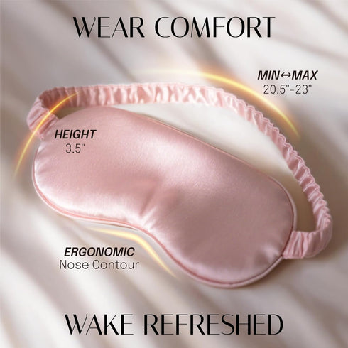OLESILK Silk Sleep Mask, 100% Mulberry Silk Eye Mask for Sleeping with Luxury Bag and Ear Plugs, Pink