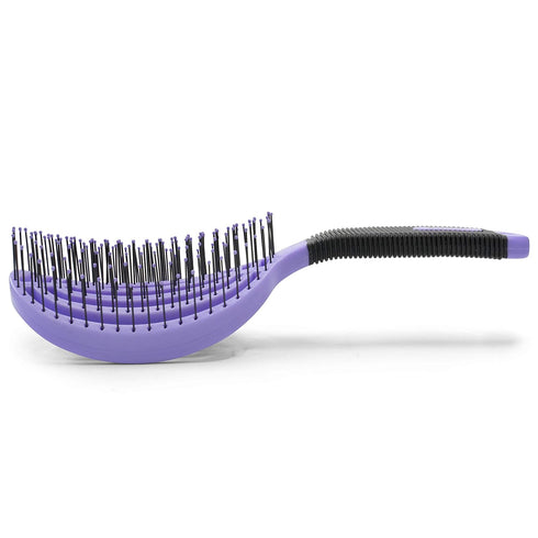 NuWay 4HAIR DoubleC U.S. Patented Double Curved Detangling Brush - Hair Dryer Safe (Violet)