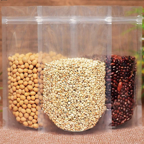 Clear Zipper Stand Up Pouch Bag, 100Pcs 7.0x10.2 Heat Sealable Zip Lock Snack Food Tea Packing Pouches