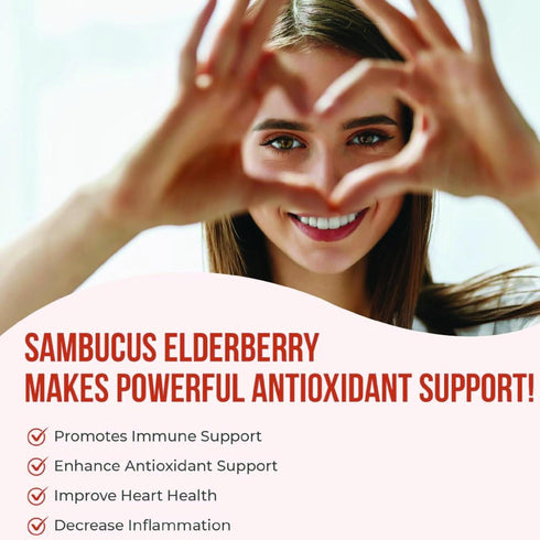 5 in 1 Elderberry Immune Support Supplement - Daily Boosters for Adults, 1000 mg Elderberry, Vitamin C, Zinc,