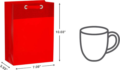 American Greetings Red Gift Bags with Tissue Paper, 4 Bags (2 Large 13", 2 Medium 10"), 15-Sheets
