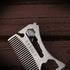 Resafy Pocket Comb for Men,Mens Razor Comb,Special Thickening Stainless Steel Hair Comb Beard Wallet Comb with Bottle Opener Screwdriver Wrench