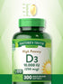 Nature's Truth Vitamin D3 10000 IU Softgels, 300 Count, Extra Strength, Non-GMO & Gluten Free