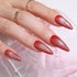 Red Cat Eye Press on Nails, Long Stiletto Glitter Fake Nails, Handmade Glossy Acrylic Full Cover 24Pcs