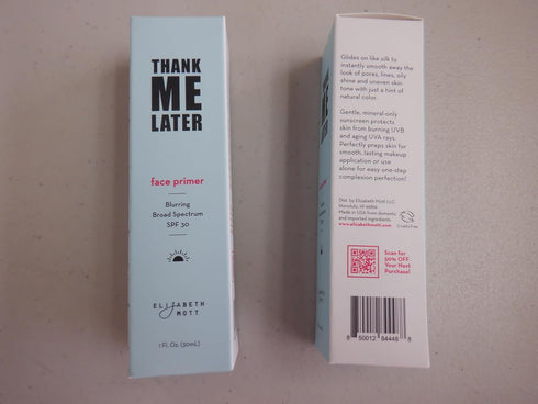 Elizabeth Mott Thank Me Later Blurring Face Primer SPF30, Liquid Base Primer for Perfect Skin Makeup Application
