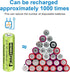 Henreepow Rechargeable AA Batteries, 12 Pack 1000mAh Pre-Charged for Outdoor Solar Lights, String Lights