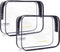 BAGSMART Clear Toiletry Bag, 2 Pack TSA Approved Travel Accessories, Water Repellent Makeup Cosmetic Bag (Black-2pcs)