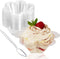 50ct 8oz Clear Plastic Dessert Cups with Spoons, Disposable Flower Shaped Ice Cream Bowls for Parties