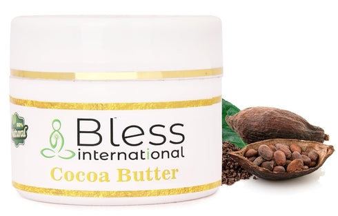 Organic Raw Cocoa Butter, 100% Pure & Unrefined Skin Moisturizer for Face, Body & Hair, 4 OZ/115 GM Ivory/White
