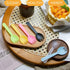4.3" Mini Disposable Sporks, 100ct Plastic 2-in-1 Utensils, 4 Colors, 25ct Individual Package Per Color