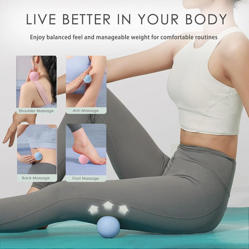 Silicone Lacrosse Balls for Yoga and Myofascial Release - Deep Tissue Massage,Trigger Point Therapy and Foot Plantar