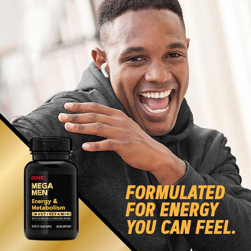 GNC Mega Men Energy & Metabolism Multivitamin, Antioxidants and Increased Calorie Burning, 180 Count