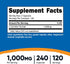 Nutricost L-Carnitine Tartrate 1,000mg, 240 Capsules - 500mg Per Capsule, 120 Servings