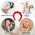 Spa Headband for Washing Face, Velvet Makeup Headband with Face Wash Wristbands, Red Sponge Puffy Headband