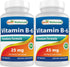 Best Naturals Vitamin B6 25mg - 250 Tablets (Pack of 2)