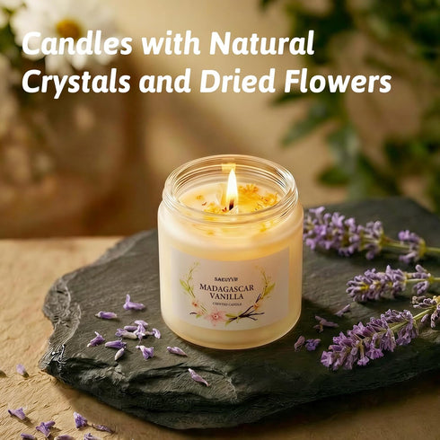 Home,8 Pack Set Scented Candles for Soy Candles Gift for Women,Aromatherapy Candle with Crystals Inside-Perfect