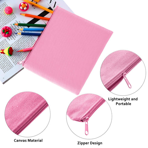 meekoo 16 Pack Multi-Purpose Cosmetics Bag with Zipper, Canvas Makeup Pouches, Travel Toiletry Bag, DIY Craft Bag