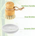 Bamboo Dish Scrub Brushes by Subekyu, Set of 3 Kitchen Wooden Cleaning Scrubbers for Cast Iron Pan/Pot