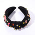 Teacher Headband Accessories, Colorful Rhinestone Crystal Jeweled Black Wide Top Knot FRI-YAY TEACHER Charm