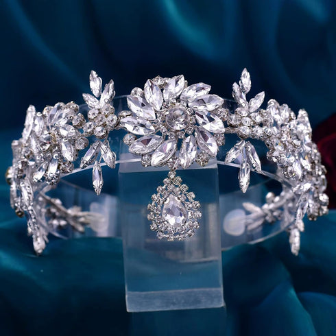 Silver Rhinestone Wedding Tiara, Headpiece Jewelry for Bride Women and Girls, Crystal Headpiece (One Size)