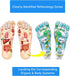 Acupressure Reflexology Socks for Women & Men - Foot Massage Five Toe Separate Socks with Cotton Reflexology Charts &