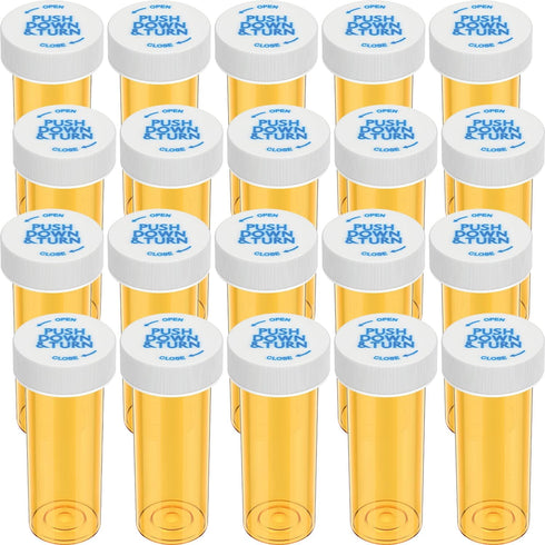 Urekt Empty Plastic Medicine Pill Bottles with Child Resistant Caps, 6 Dram Small