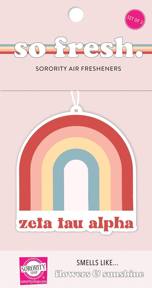 Zeta Tau Alpha Rainbow Air Freshener - 2/Pack, Flowers & Sunshine Scent