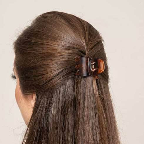 minihope Women's and Girls' Classics, 4 Medium Claw Clips for All Hair Types, Black and Brown